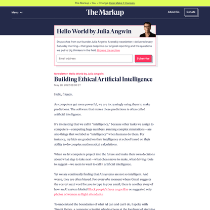 Building Ethical Artificial Intelligence – The Markup