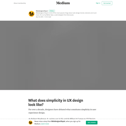What does simplicity in UX design look like? - WebdesignerDepot - Medium
