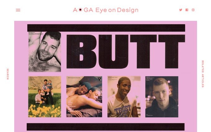 Collage of covers of Butt magazine by Laura Thompson. Scans courtesy of Tom Joyes.