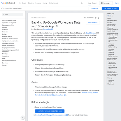 Backing Up Google Workspace Data with Spinbackup | Cloud Architecture Center | Google Cloud