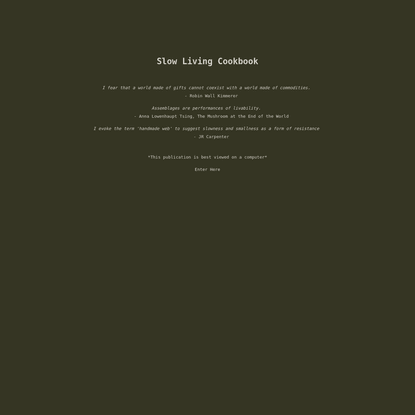 Slow Living Cookbook