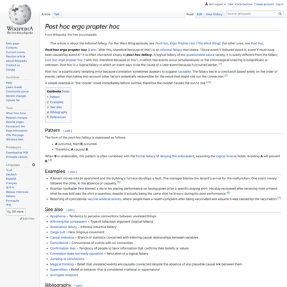 Post hoc ergo propter hoc - Wikipedia