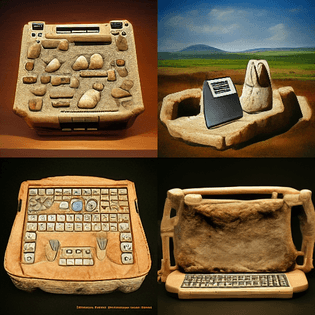 neolithic portable computer, courtesy @midjourney
