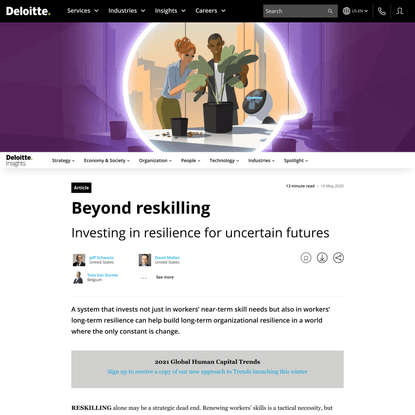 Reskilling the workforce to be resilient | Deloitte Insights