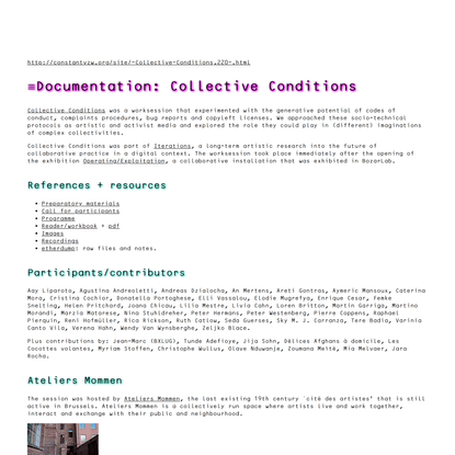 Documentation: Collective Conditions