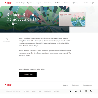 Reduce, Restore, Remove: a call to action - Arup