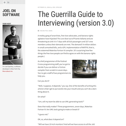 The Guerrilla Guide to Interviewing (version 3.0)