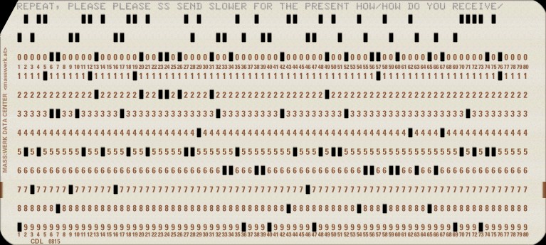 Translating messages into punch cards