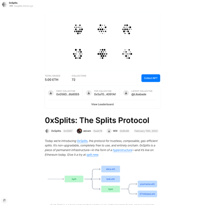 0xSplits: The Splits Protocol