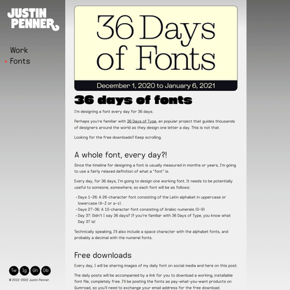 36 days of fonts