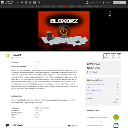 Bloxorz : AddictingGames : Free Download, Borrow, and Streaming : Internet Archive