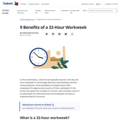 9 Benefits of a 32-Hour Workweek