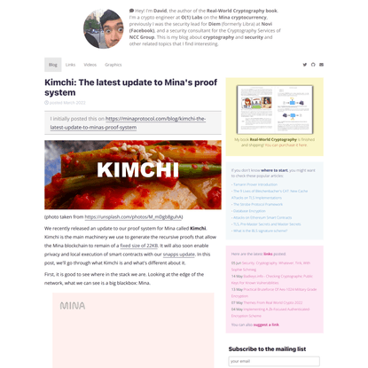 Kimchi: The latest update to Mina’s proof system