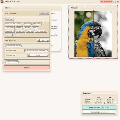 Dither Me This | Online Image Dithering Tool