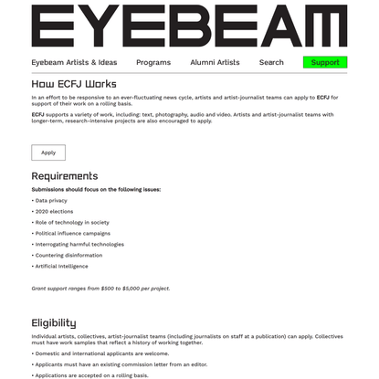 Eyebeam Center for the Future of Journalism - Eyebeam