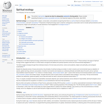 Spiritual ecology - Wikipedia