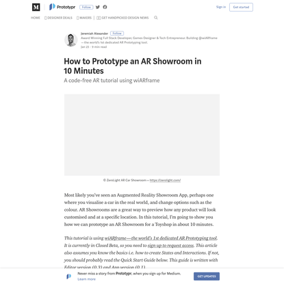 How to Prototype an AR Showroom in 10 Minutes - Prototypr