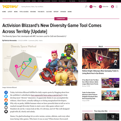 Activision Blizzard’s New Diversity Game Tool Comes Across Terribly [Update]