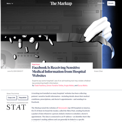 Facebook Is Receiving Sensitive Medical Information from Hospital Websites – The Markup