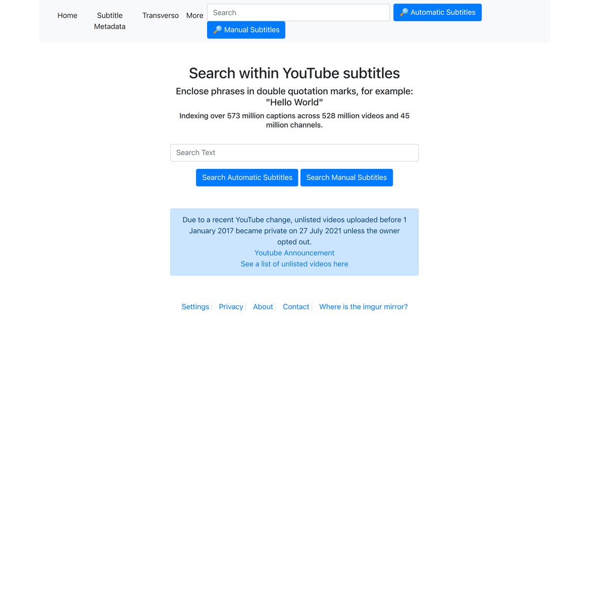 Filmot subtitle and video metadata search engine are na