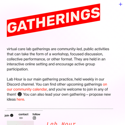gatherings — virtual care lab