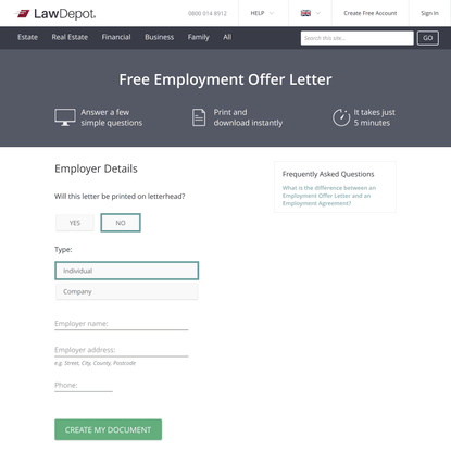 Employment Offer Letter Template (UK) | LawDepot