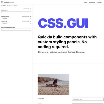 CSS GUI — Visual styling controls for the web