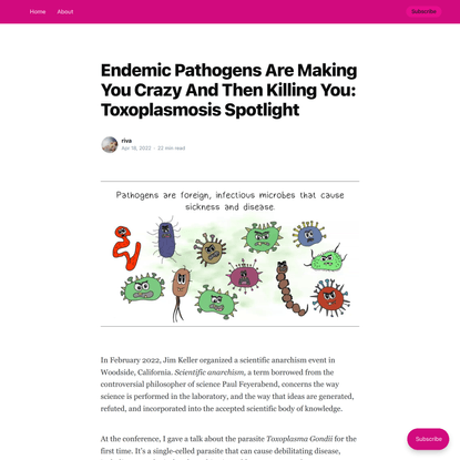 Endemic Pathogens Are Making You Crazy And Then Killing You: Toxoplasmosis Spotlight