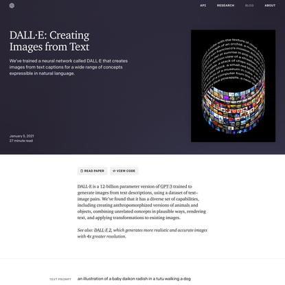 DALL·E: Creating Images from Text