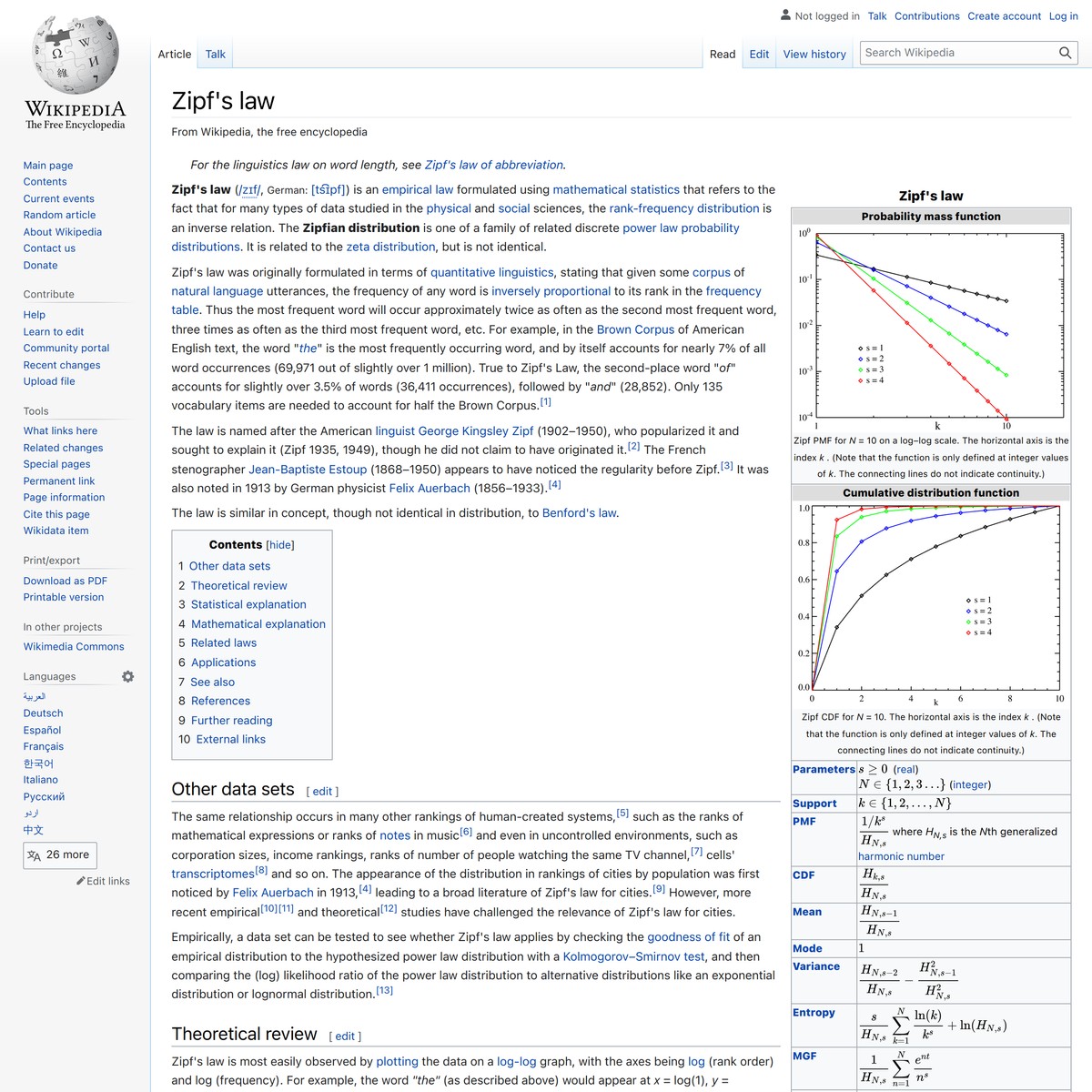 Zipf’s law - Wikipedia — Are.na