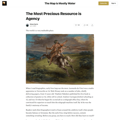 The Most Precious Resource is Agency