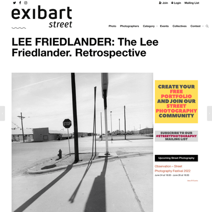 LEE FRIEDLANDER: The Lee Friedlander. Retrospective - Exibart Street