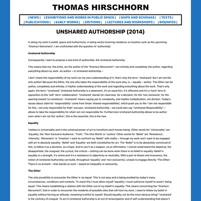Unshared Authorship (2014) | Thomas Hirschhorn