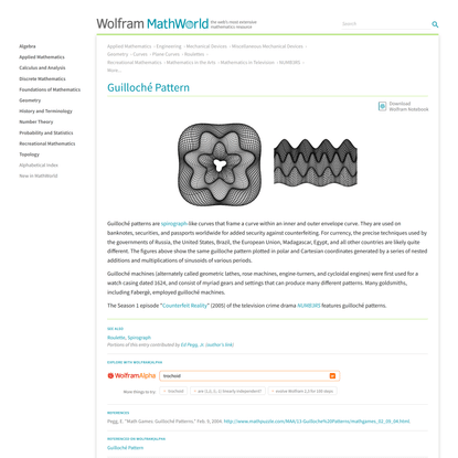 Guilloché Pattern -- from Wolfram MathWorld