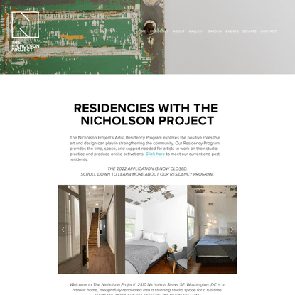 In-House Residency FAQ — The Nicholson Project