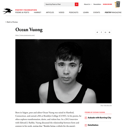 Ocean Vuong | Poetry Foundation