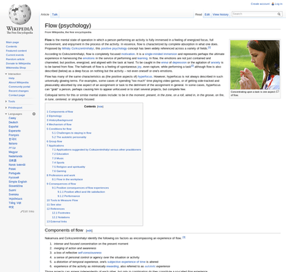 Flow (psychology) - Wikipedia, the free encyclopedia