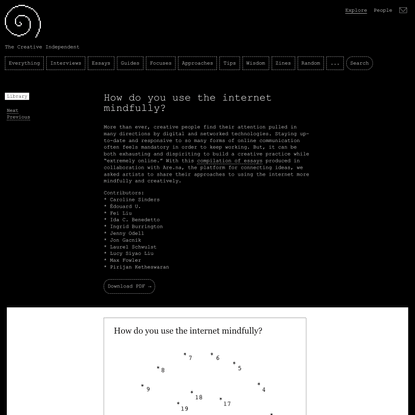 How do you use the internet mindfully?