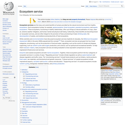 Ecosystem service - Wikipedia