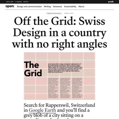 Off the Grid: Swiss Design in a country with no right angles | Open, the Prodir blog