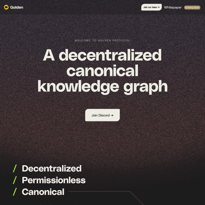 Golden Protocol - Decentralized Canonical Knowledge Graph