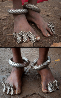 Marwadi tribes toe rings and leg ornaments 