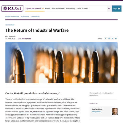 The Return of Industrial Warfare