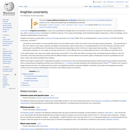 Knightian uncertainty - Wikipedia