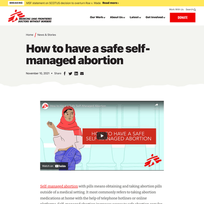 How to have a safe self-managed abortion | Doctors Without Borders - USA