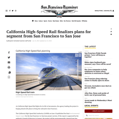 California High-Speed Rail finalizes plans for segment from San Francisco to San Jose