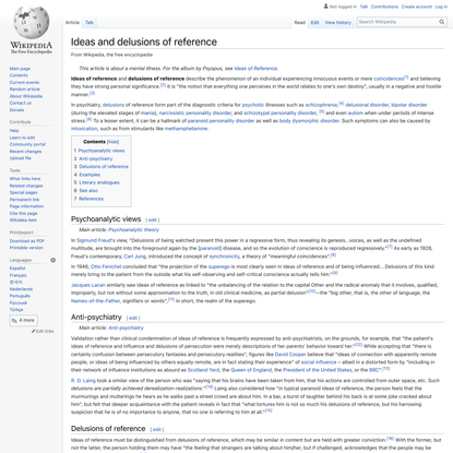Ideas and delusions of reference - Wikipedia
