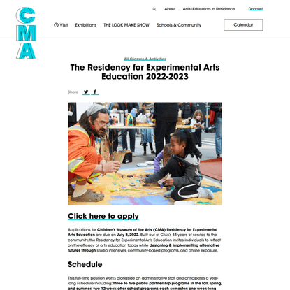 The Residency for Experimental Arts Education 2022-2023 - Children’s Museum of the Arts New York