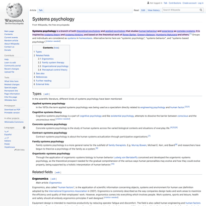 Systems psychology - Wikipedia