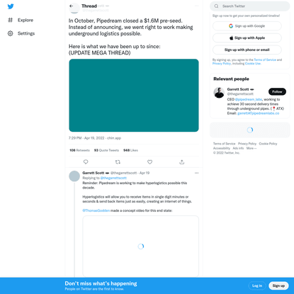 Garrett Scott 🕳 on Twitter: "In October, Pipedream closed a $1.6M pre-seed.Instead of announcing, we went right to work maki...